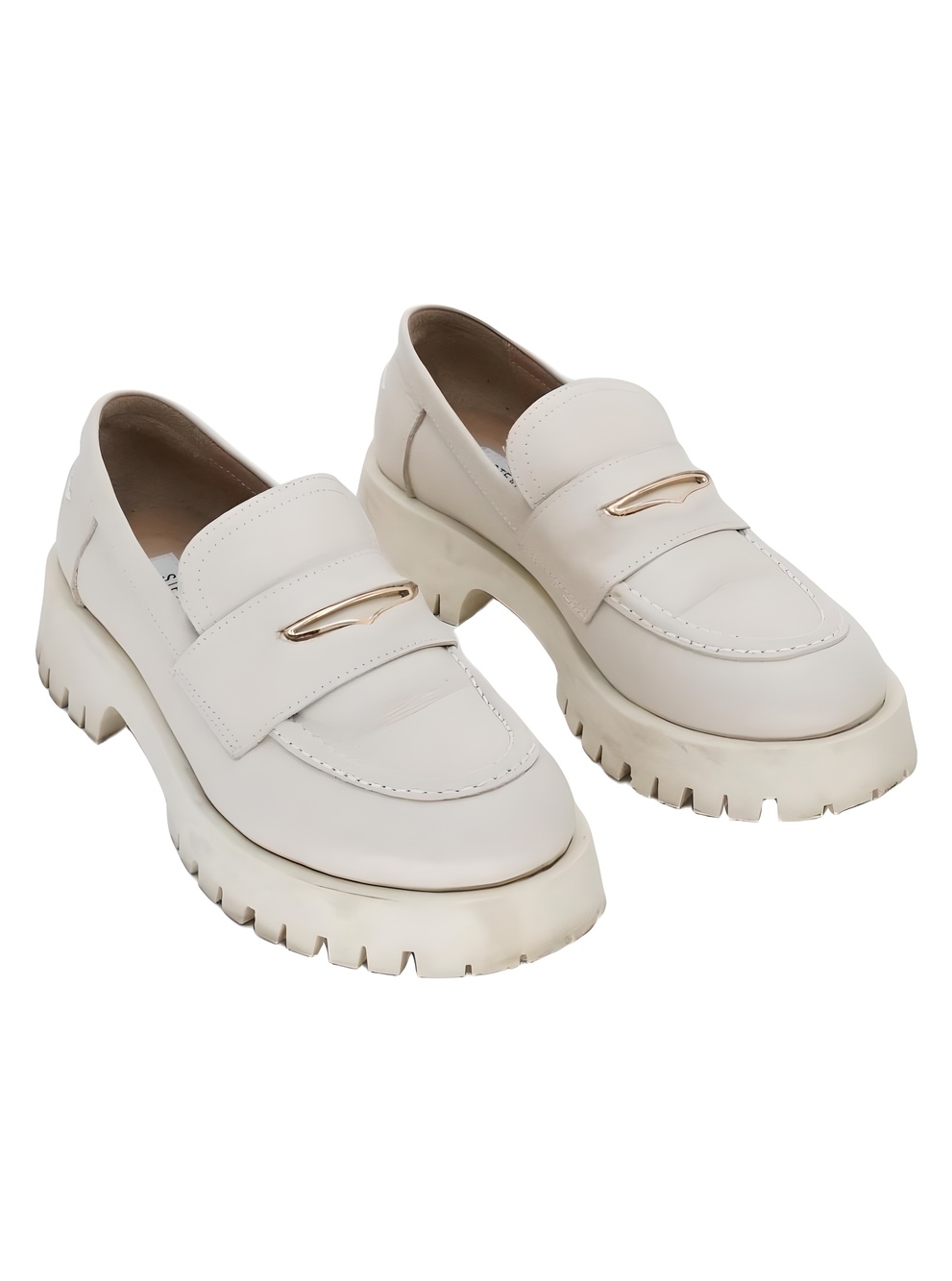 Steve Madden Lawrence 1.75" Platform Lug-Sole Loafers Cream Size EU 37 Size 37EU